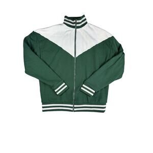 Reformation Green Cream Alpine Full Zip Track Jacket Womens XS Mock Neck